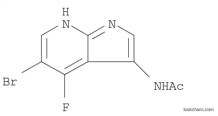 Molecular Structure of 1196509-30-4 (Acetamide, N-(5-bromo-4-fluoro-1H-pyrrolo[2,3-b]pyridin-3-yl)-)